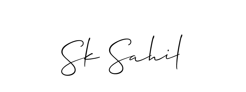 How to make Sk Sahil signature? Allison_Script is a professional autograph style. Create handwritten signature for Sk Sahil name. Sk Sahil signature style 2 images and pictures png