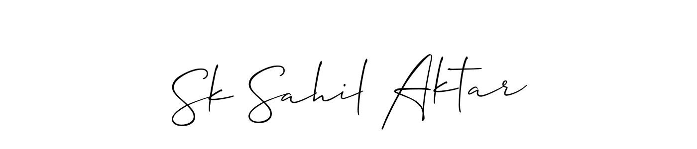 if you are searching for the best signature style for your name Sk Sahil Aktar. so please give up your signature search. here we have designed multiple signature styles  using Allison_Script. Sk Sahil Aktar signature style 2 images and pictures png