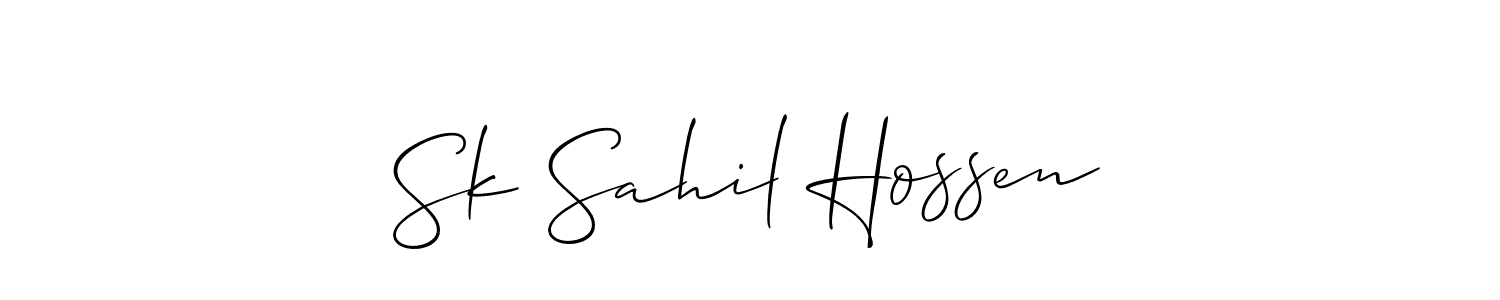 Allison_Script is a professional signature style that is perfect for those who want to add a touch of class to their signature. It is also a great choice for those who want to make their signature more unique. Get Sk Sahil Hossen name to fancy signature for free. Sk Sahil Hossen signature style 2 images and pictures png