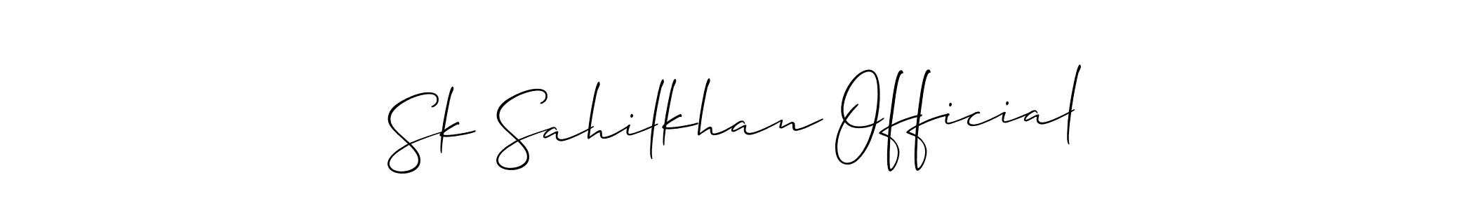 Create a beautiful signature design for name Sk Sahilkhan Official. With this signature (Allison_Script) fonts, you can make a handwritten signature for free. Sk Sahilkhan Official signature style 2 images and pictures png
