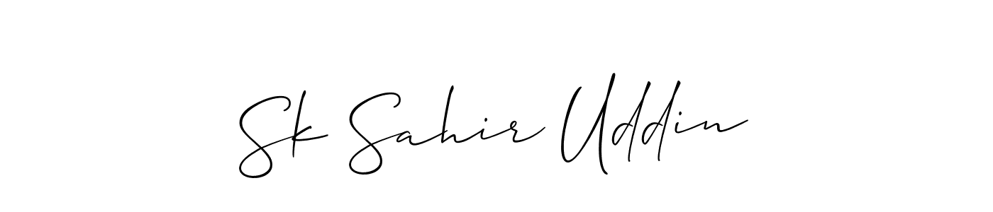 The best way (Allison_Script) to make a short signature is to pick only two or three words in your name. The name Sk Sahir Uddin include a total of six letters. For converting this name. Sk Sahir Uddin signature style 2 images and pictures png