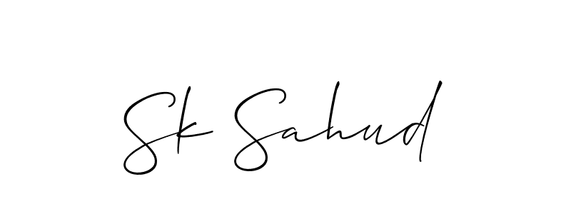 Make a beautiful signature design for name Sk Sahud. With this signature (Allison_Script) style, you can create a handwritten signature for free. Sk Sahud signature style 2 images and pictures png