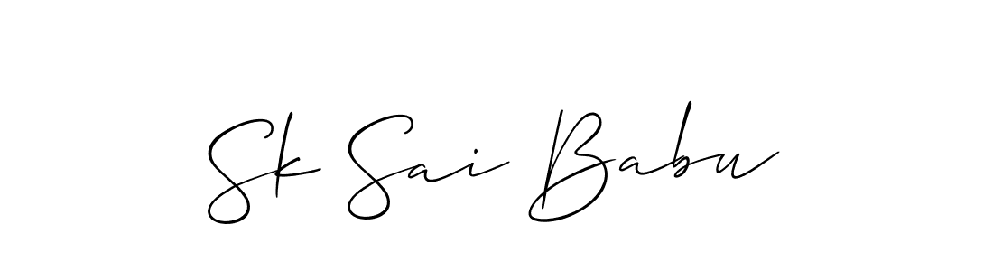 Create a beautiful signature design for name Sk Sai Babu. With this signature (Allison_Script) fonts, you can make a handwritten signature for free. Sk Sai Babu signature style 2 images and pictures png