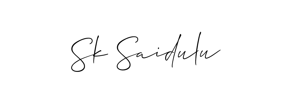 Make a beautiful signature design for name Sk Saidulu. With this signature (Allison_Script) style, you can create a handwritten signature for free. Sk Saidulu signature style 2 images and pictures png