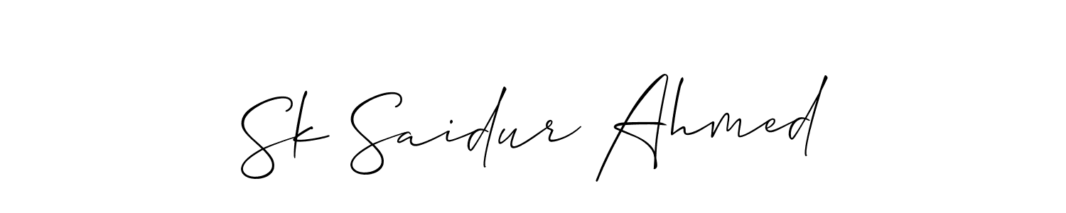 It looks lik you need a new signature style for name Sk Saidur Ahmed. Design unique handwritten (Allison_Script) signature with our free signature maker in just a few clicks. Sk Saidur Ahmed signature style 2 images and pictures png