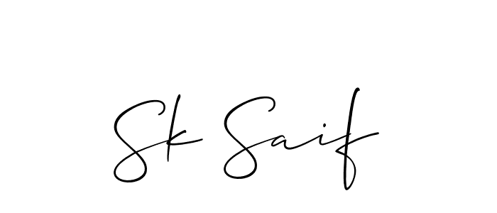 Allison_Script is a professional signature style that is perfect for those who want to add a touch of class to their signature. It is also a great choice for those who want to make their signature more unique. Get Sk Saif name to fancy signature for free. Sk Saif signature style 2 images and pictures png