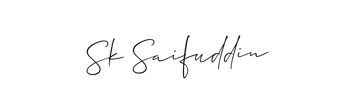 if you are searching for the best signature style for your name Sk Saifuddin. so please give up your signature search. here we have designed multiple signature styles  using Allison_Script. Sk Saifuddin signature style 2 images and pictures png