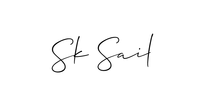 Also we have Sk Sail name is the best signature style. Create professional handwritten signature collection using Allison_Script autograph style. Sk Sail signature style 2 images and pictures png