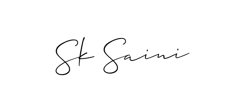 How to Draw Sk Saini signature style? Allison_Script is a latest design signature styles for name Sk Saini. Sk Saini signature style 2 images and pictures png