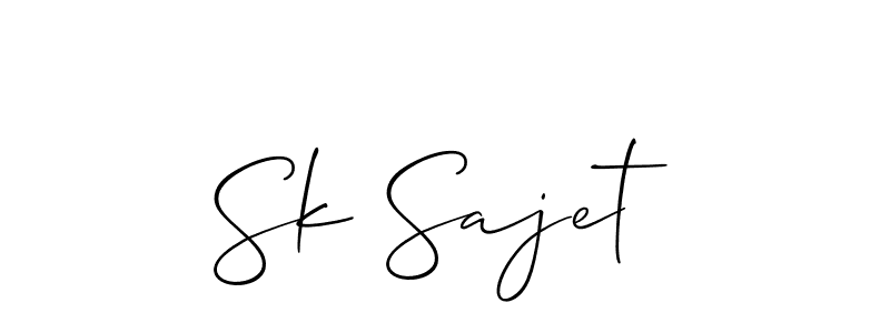 Similarly Allison_Script is the best handwritten signature design. Signature creator online .You can use it as an online autograph creator for name Sk Sajet. Sk Sajet signature style 2 images and pictures png