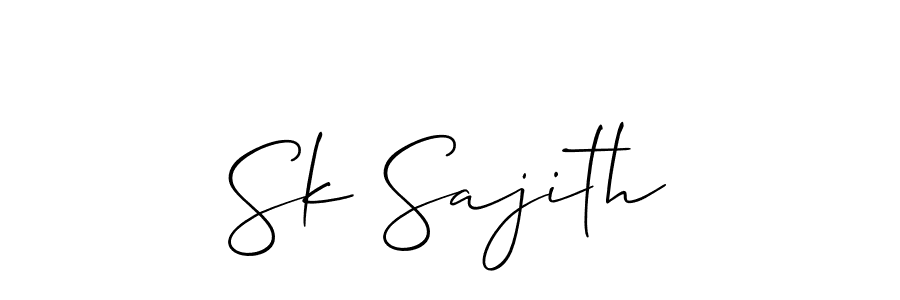 Also You can easily find your signature by using the search form. We will create Sk Sajith name handwritten signature images for you free of cost using Allison_Script sign style. Sk Sajith signature style 2 images and pictures png