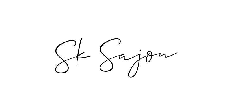 Allison_Script is a professional signature style that is perfect for those who want to add a touch of class to their signature. It is also a great choice for those who want to make their signature more unique. Get Sk Sajon name to fancy signature for free. Sk Sajon signature style 2 images and pictures png