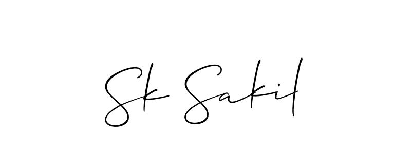 Sk Sakil stylish signature style. Best Handwritten Sign (Allison_Script) for my name. Handwritten Signature Collection Ideas for my name Sk Sakil. Sk Sakil signature style 2 images and pictures png