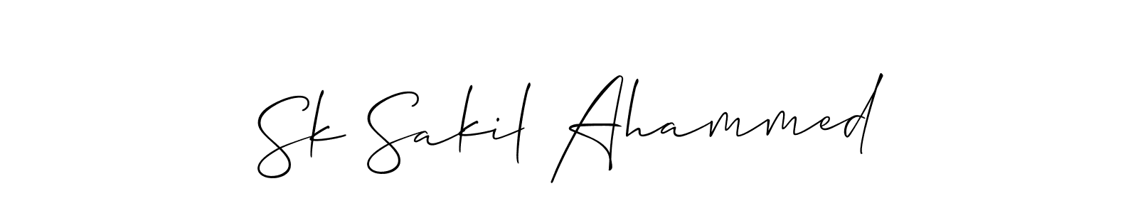 How to make Sk Sakil Ahammed name signature. Use Allison_Script style for creating short signs online. This is the latest handwritten sign. Sk Sakil Ahammed signature style 2 images and pictures png