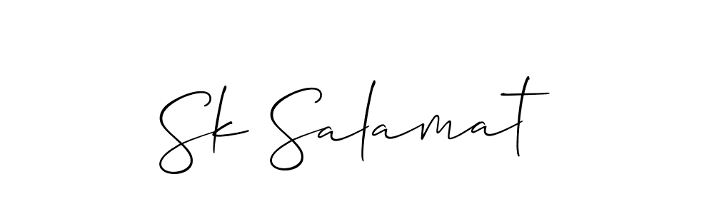 Allison_Script is a professional signature style that is perfect for those who want to add a touch of class to their signature. It is also a great choice for those who want to make their signature more unique. Get Sk Salamat name to fancy signature for free. Sk Salamat signature style 2 images and pictures png