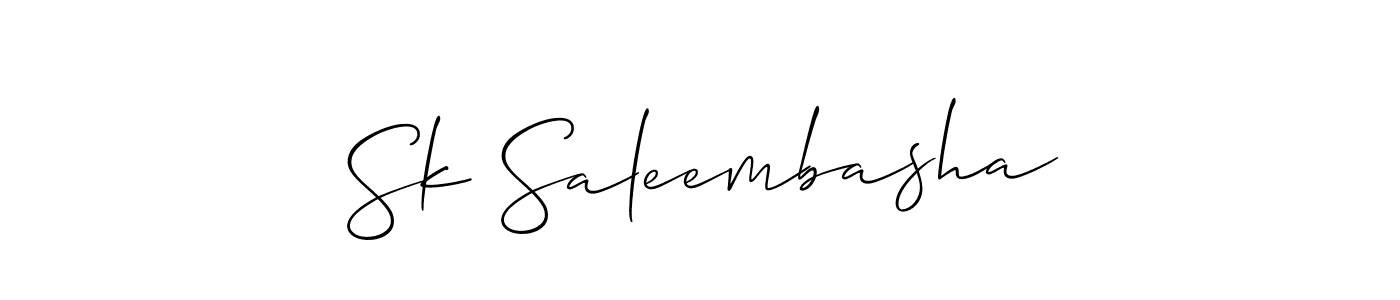 Sk Saleembasha stylish signature style. Best Handwritten Sign (Allison_Script) for my name. Handwritten Signature Collection Ideas for my name Sk Saleembasha. Sk Saleembasha signature style 2 images and pictures png
