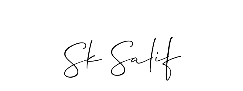 You should practise on your own different ways (Allison_Script) to write your name (Sk Salif) in signature. don't let someone else do it for you. Sk Salif signature style 2 images and pictures png