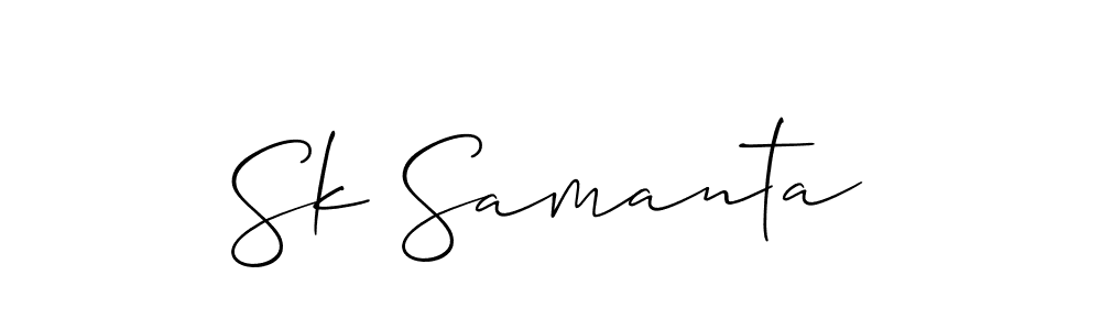 How to make Sk Samanta name signature. Use Allison_Script style for creating short signs online. This is the latest handwritten sign. Sk Samanta signature style 2 images and pictures png