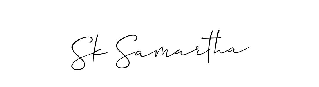 Create a beautiful signature design for name Sk Samartha. With this signature (Allison_Script) fonts, you can make a handwritten signature for free. Sk Samartha signature style 2 images and pictures png