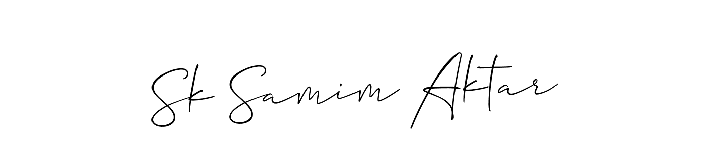 You should practise on your own different ways (Allison_Script) to write your name (Sk Samim Aktar) in signature. don't let someone else do it for you. Sk Samim Aktar signature style 2 images and pictures png