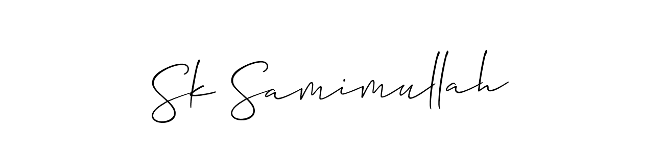 Create a beautiful signature design for name Sk Samimullah. With this signature (Allison_Script) fonts, you can make a handwritten signature for free. Sk Samimullah signature style 2 images and pictures png