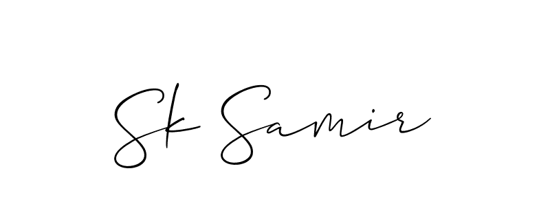 How to make Sk Samir name signature. Use Allison_Script style for creating short signs online. This is the latest handwritten sign. Sk Samir signature style 2 images and pictures png