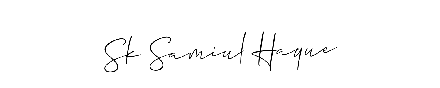 if you are searching for the best signature style for your name Sk Samiul Haque. so please give up your signature search. here we have designed multiple signature styles  using Allison_Script. Sk Samiul Haque signature style 2 images and pictures png