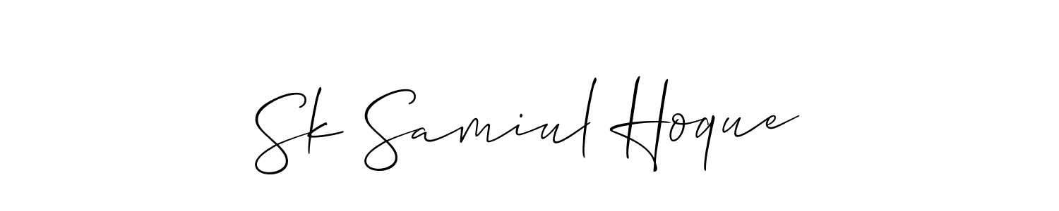 Make a beautiful signature design for name Sk Samiul Hoque. With this signature (Allison_Script) style, you can create a handwritten signature for free. Sk Samiul Hoque signature style 2 images and pictures png