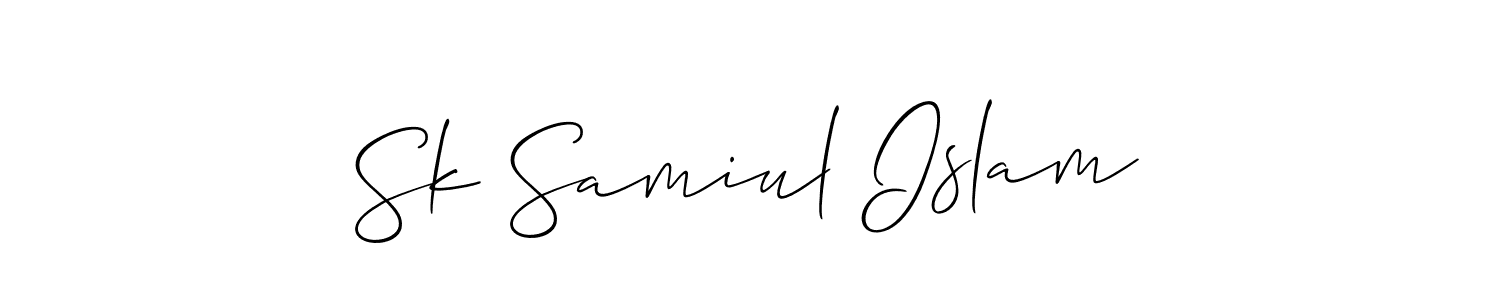 Create a beautiful signature design for name Sk Samiul Islam. With this signature (Allison_Script) fonts, you can make a handwritten signature for free. Sk Samiul Islam signature style 2 images and pictures png
