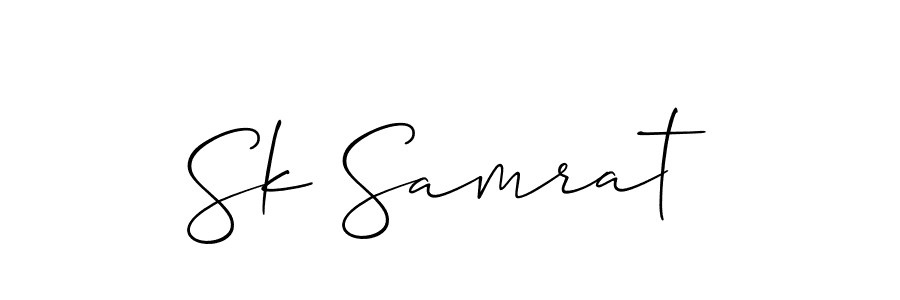 Allison_Script is a professional signature style that is perfect for those who want to add a touch of class to their signature. It is also a great choice for those who want to make their signature more unique. Get Sk Samrat name to fancy signature for free. Sk Samrat signature style 2 images and pictures png