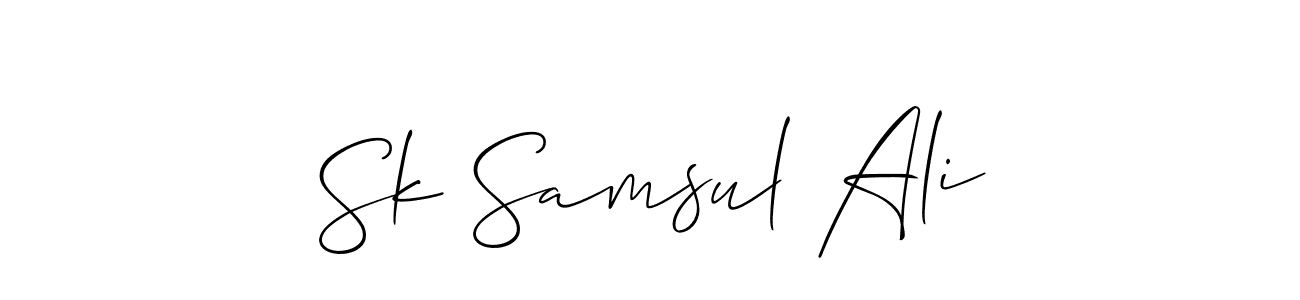 Make a beautiful signature design for name Sk Samsul Ali. With this signature (Allison_Script) style, you can create a handwritten signature for free. Sk Samsul Ali signature style 2 images and pictures png