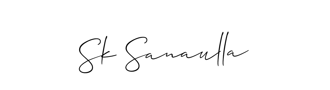 Create a beautiful signature design for name Sk Sanaulla. With this signature (Allison_Script) fonts, you can make a handwritten signature for free. Sk Sanaulla signature style 2 images and pictures png