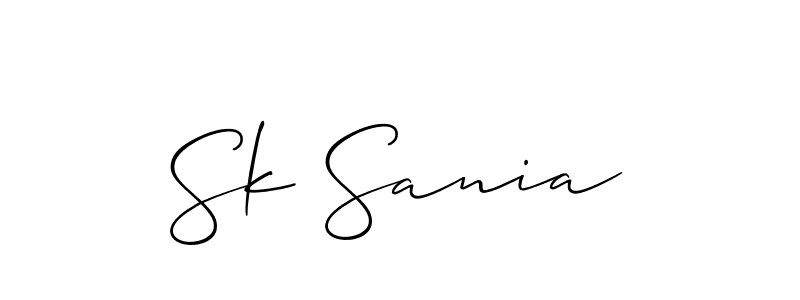 if you are searching for the best signature style for your name Sk Sania. so please give up your signature search. here we have designed multiple signature styles  using Allison_Script. Sk Sania signature style 2 images and pictures png
