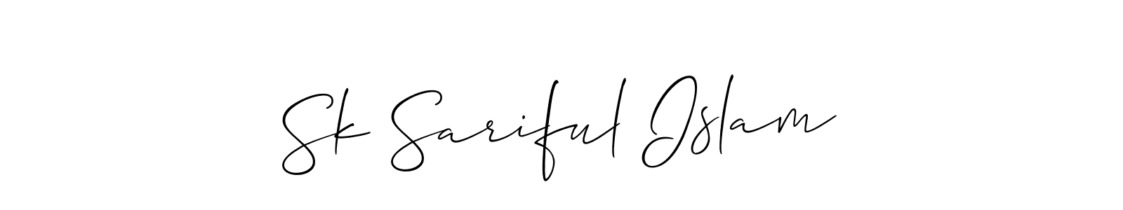 Make a beautiful signature design for name Sk Sariful Islam. With this signature (Allison_Script) style, you can create a handwritten signature for free. Sk Sariful Islam signature style 2 images and pictures png