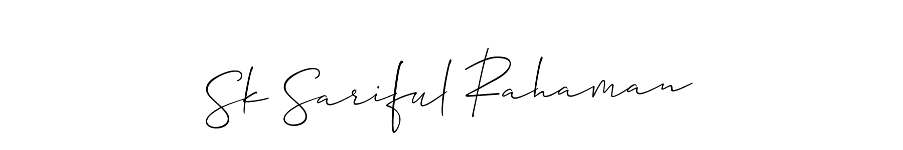 Create a beautiful signature design for name Sk Sariful Rahaman. With this signature (Allison_Script) fonts, you can make a handwritten signature for free. Sk Sariful Rahaman signature style 2 images and pictures png