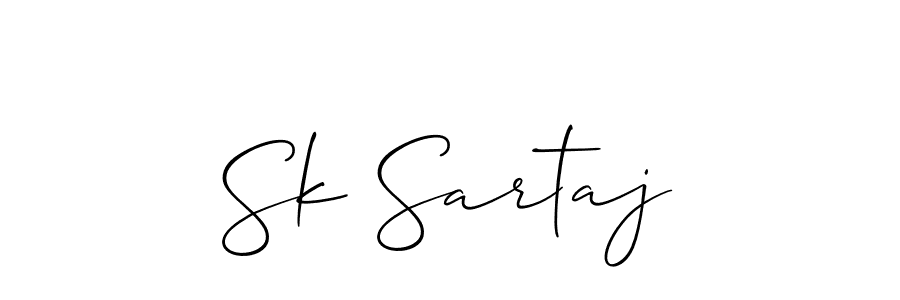 Make a beautiful signature design for name Sk Sartaj. With this signature (Allison_Script) style, you can create a handwritten signature for free. Sk Sartaj signature style 2 images and pictures png