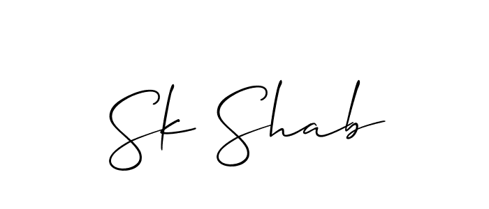 It looks lik you need a new signature style for name Sk Shab. Design unique handwritten (Allison_Script) signature with our free signature maker in just a few clicks. Sk Shab signature style 2 images and pictures png