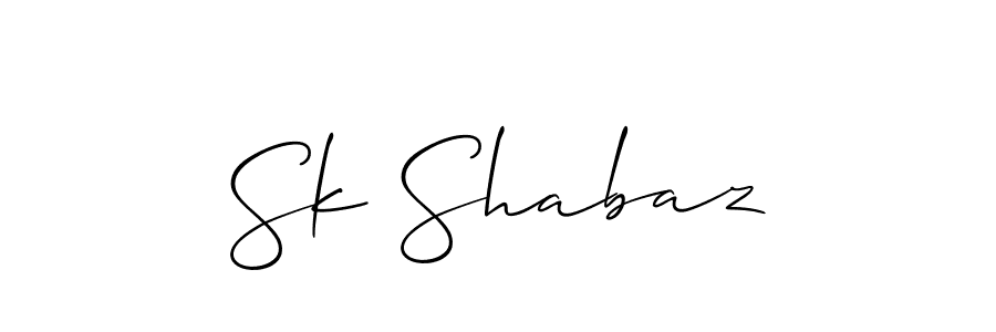 The best way (Allison_Script) to make a short signature is to pick only two or three words in your name. The name Sk Shabaz include a total of six letters. For converting this name. Sk Shabaz signature style 2 images and pictures png