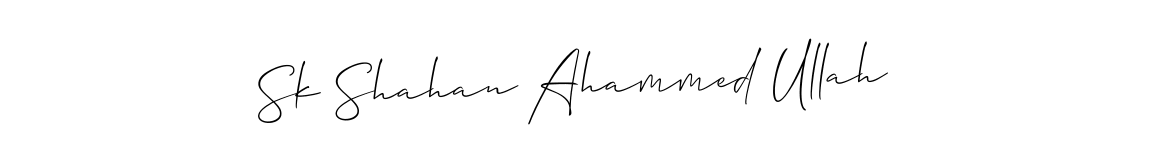 Use a signature maker to create a handwritten signature online. With this signature software, you can design (Allison_Script) your own signature for name Sk Shahan Ahammed Ullah. Sk Shahan Ahammed Ullah signature style 2 images and pictures png