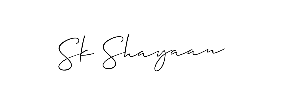 Also You can easily find your signature by using the search form. We will create Sk Shayaan name handwritten signature images for you free of cost using Allison_Script sign style. Sk Shayaan signature style 2 images and pictures png