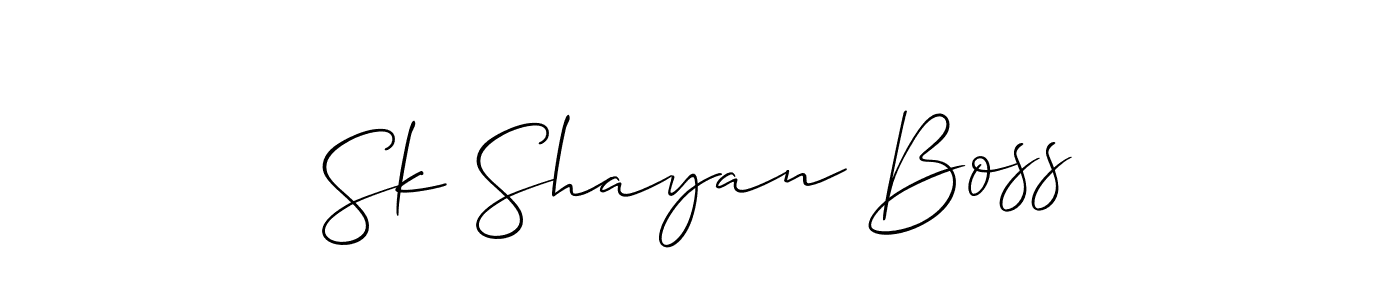 Allison_Script is a professional signature style that is perfect for those who want to add a touch of class to their signature. It is also a great choice for those who want to make their signature more unique. Get Sk Shayan Boss name to fancy signature for free. Sk Shayan Boss signature style 2 images and pictures png