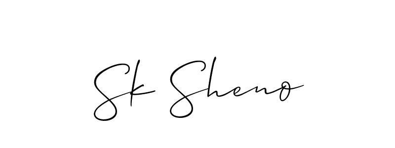 Use a signature maker to create a handwritten signature online. With this signature software, you can design (Allison_Script) your own signature for name Sk Sheno. Sk Sheno signature style 2 images and pictures png