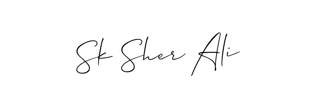 Make a beautiful signature design for name Sk Sher Ali. With this signature (Allison_Script) style, you can create a handwritten signature for free. Sk Sher Ali signature style 2 images and pictures png