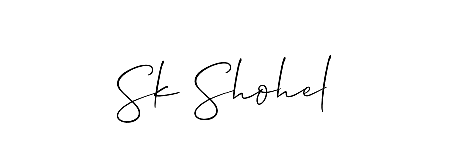 How to make Sk Shohel name signature. Use Allison_Script style for creating short signs online. This is the latest handwritten sign. Sk Shohel signature style 2 images and pictures png