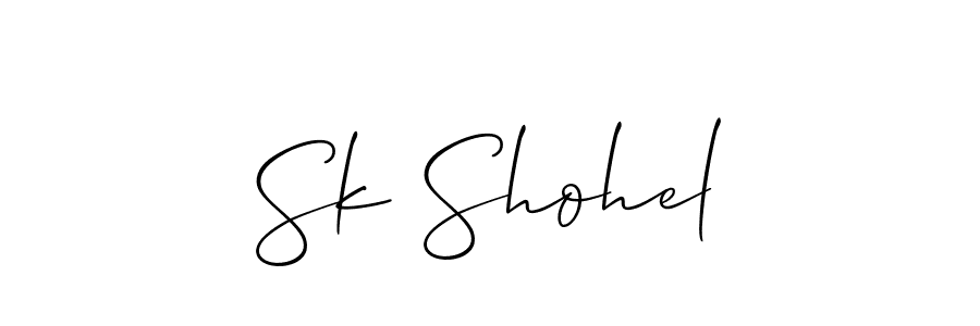 How to make Sk Shohel name signature. Use Allison_Script style for creating short signs online. This is the latest handwritten sign. Sk Shohel signature style 2 images and pictures png