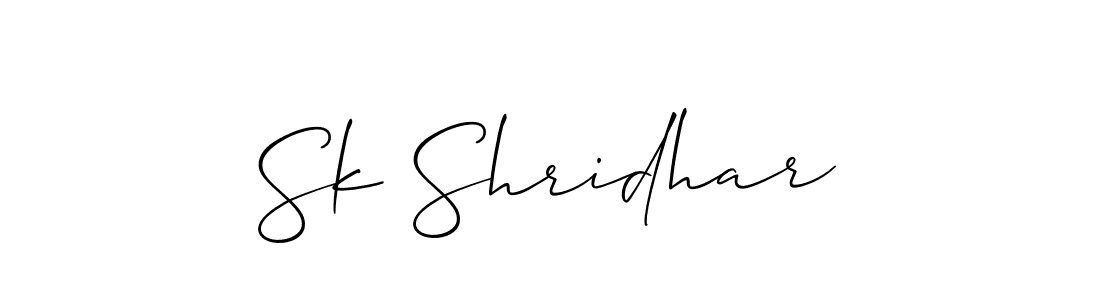 Make a beautiful signature design for name Sk Shridhar. With this signature (Allison_Script) style, you can create a handwritten signature for free. Sk Shridhar signature style 2 images and pictures png