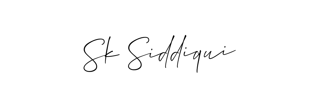 Use a signature maker to create a handwritten signature online. With this signature software, you can design (Allison_Script) your own signature for name Sk Siddiqui. Sk Siddiqui signature style 2 images and pictures png