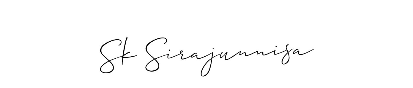 Sk Sirajunnisa stylish signature style. Best Handwritten Sign (Allison_Script) for my name. Handwritten Signature Collection Ideas for my name Sk Sirajunnisa. Sk Sirajunnisa signature style 2 images and pictures png