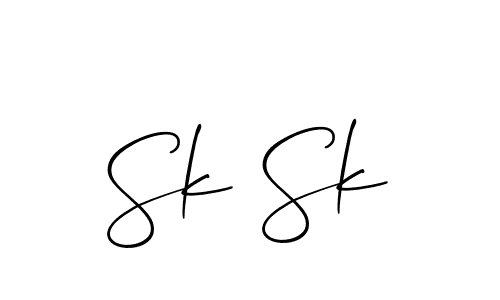 Also we have Sk Sk name is the best signature style. Create professional handwritten signature collection using Allison_Script autograph style. Sk Sk signature style 2 images and pictures png