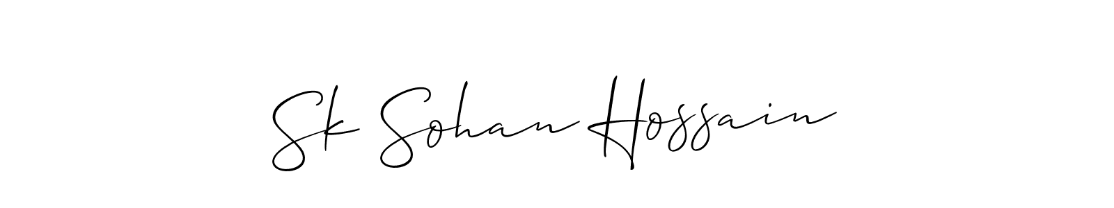 Create a beautiful signature design for name Sk Sohan Hossain. With this signature (Allison_Script) fonts, you can make a handwritten signature for free. Sk Sohan Hossain signature style 2 images and pictures png